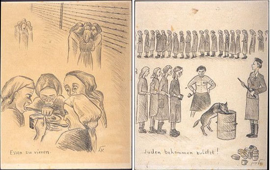 Рисунки детей-узников фашистских концлагерей