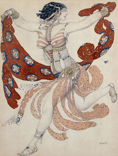 Бакст Л., 1908, эскиз к костюму Клеопатры 