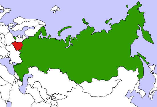 Россия и Белоруссия на карте мира