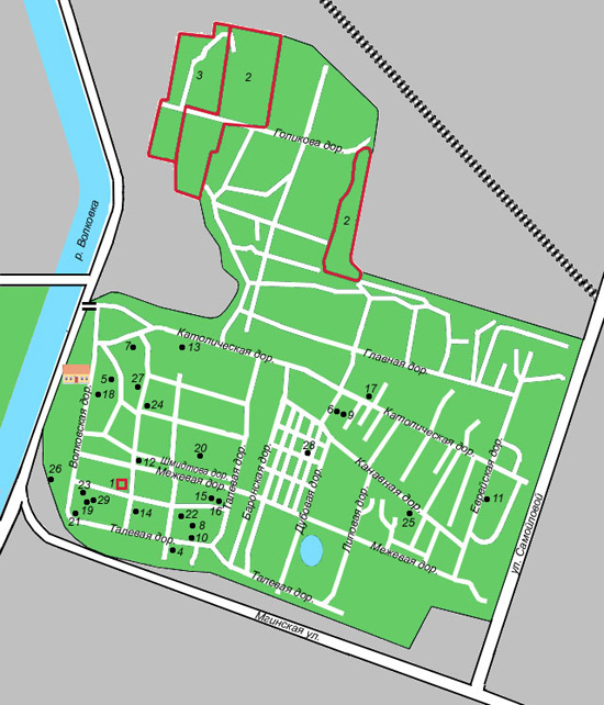Карта Волковского лютеранского кладбища
