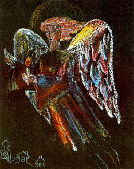 Жогина Даша, 14 лет. Ангел со свечой. 1992 г.