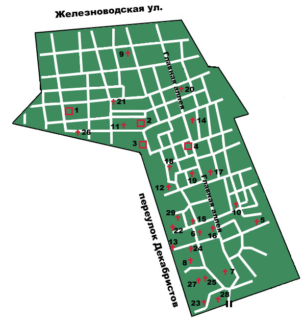 Карта Смоленского лютеранского кладбища