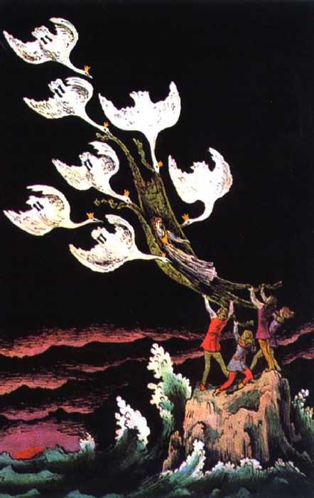 Иллюстрация В.М. Конашевича к  сказке Х.К. Андерсена 