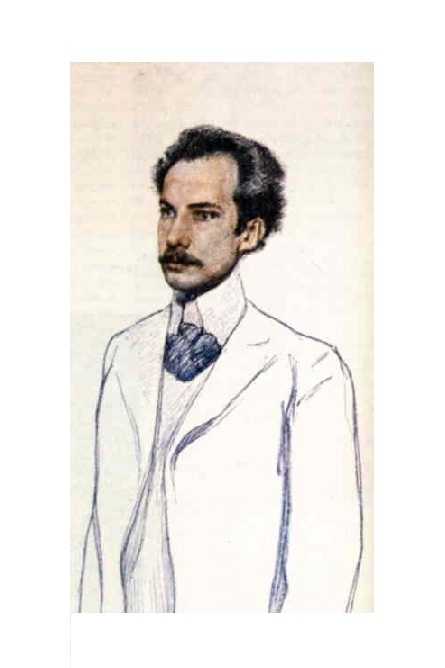 Андрей Белый. Рисунок Бакста. 1906