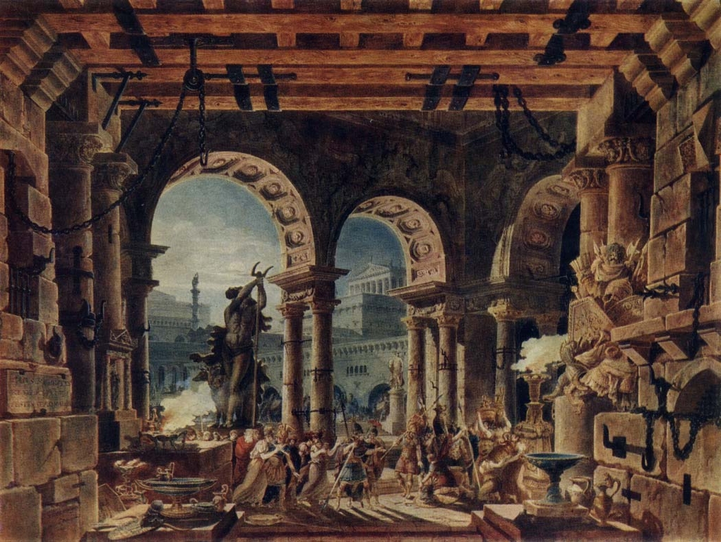 Тома де Томон (1754-1813). Архитектурная фантазия. 1801. Гос. Эрмитаж