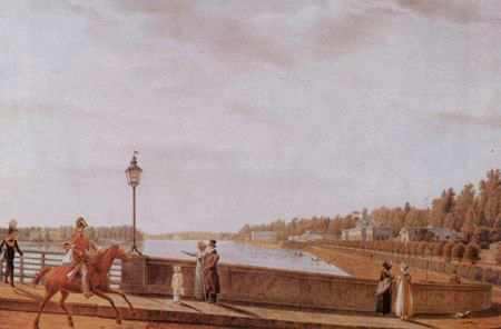 С.Ф. Галактионов. Каменноостровский мост. Литография. 1822 г.