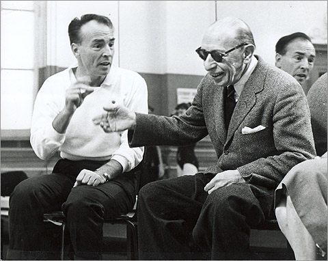 Джордж Баланчин (слева) и Игорь Стравинский, 1957