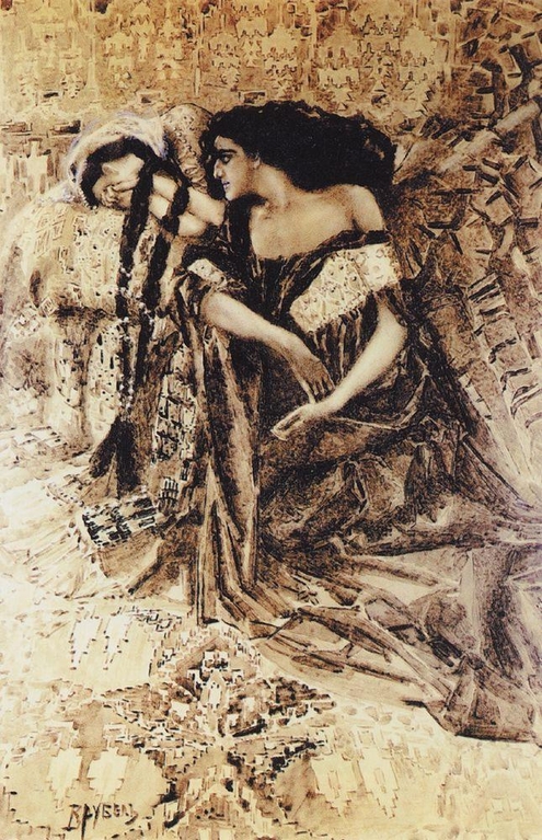 М. Врубель. Тамара и Демон. Иллюстрация к поэме М.Ю.Лермонтова «Демон», 1890-1891