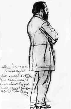 М.А. Балакирев. Рисунок И. Репина для полотна 