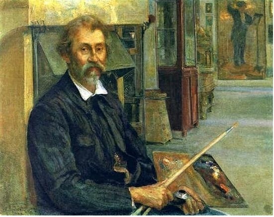 Портрет И.Е. Репина. Худ. И. Бродский, 1912 г.
