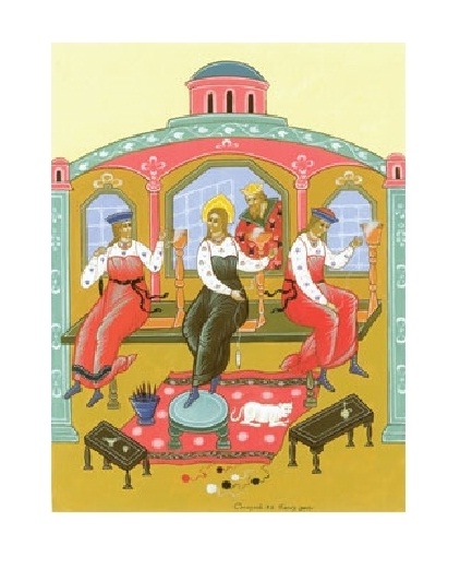 Палехская миниатюра на сюжет сказки А.С. Пушкина