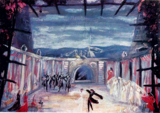Эскиз декорации к балету А.М. Баланчивадзе «Сердце гор»