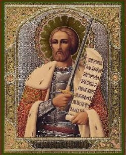 Православная икона св. Александра Невского - воина и дипломата