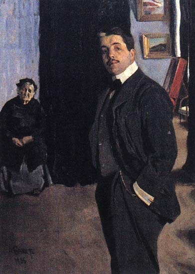 С.П. Дягилев (с няней), художник Л.С. Бакст, 1906 год