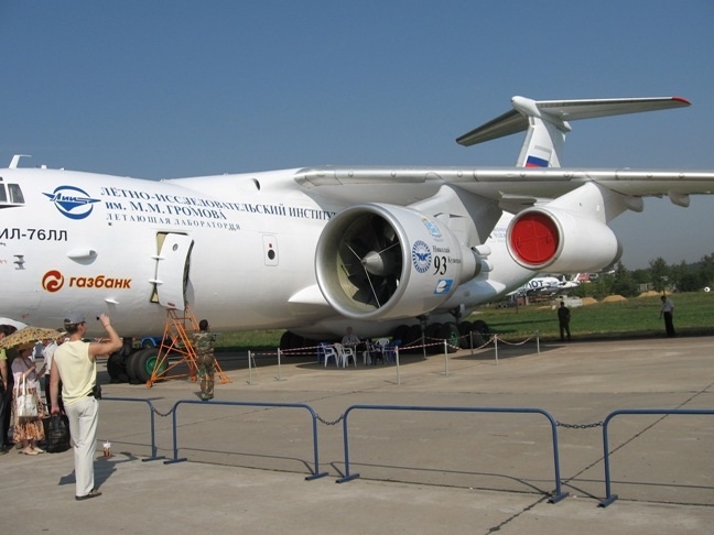 Авиасалон-2007. Перспективный двигатель НК-93, установленный на самолете-лаборатории ИЛ-76