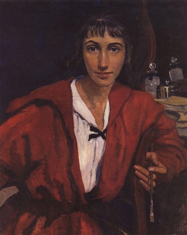 З.Е. Серебрякова. Автопортрет в красном. 1921
