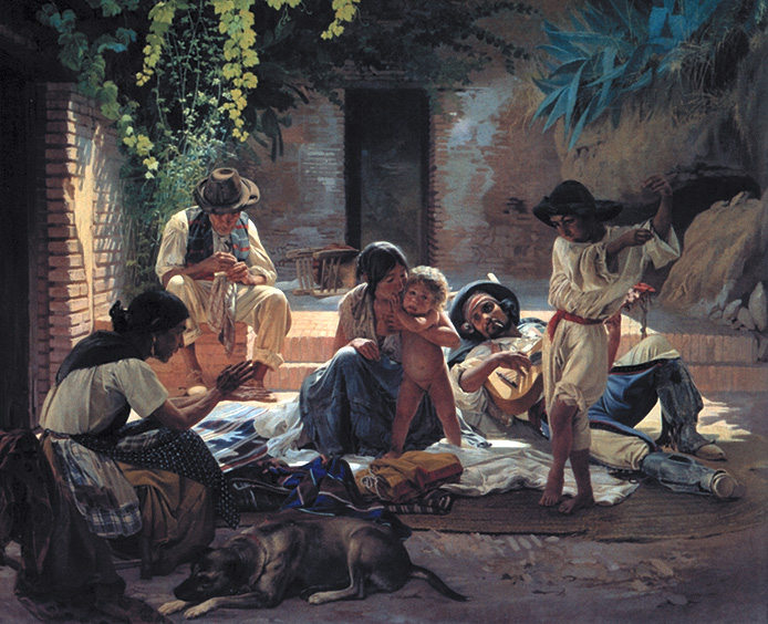 Испанские цыгане. Художник Е. Сорокин. 1853 г.