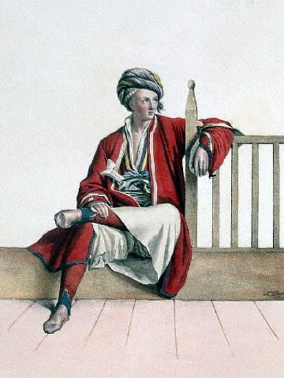 Молодой албанец. Акварель Луизы Дюпре. 1819 г